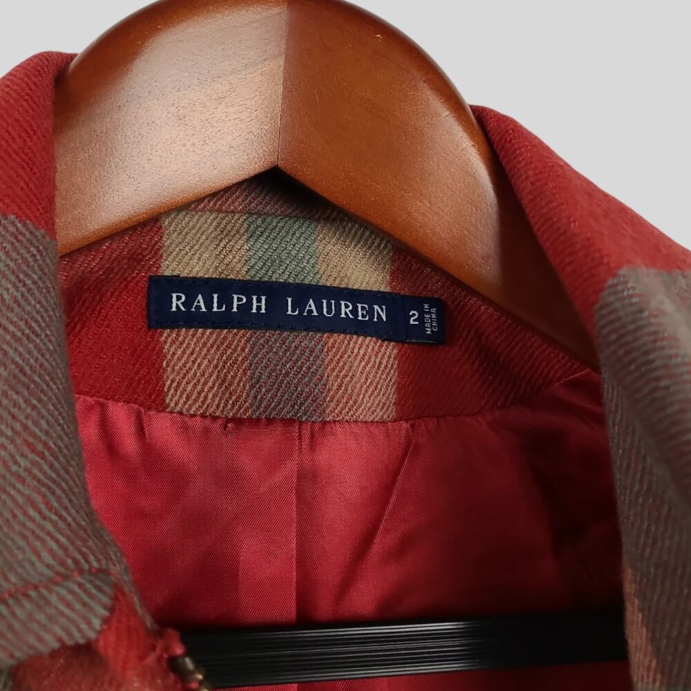 Ralph Lauren Wool Western Plaid Fringe Jacket 2 - Picture 9 of 10